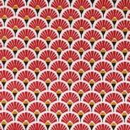 Tissu japonais éventails rouges vue 2