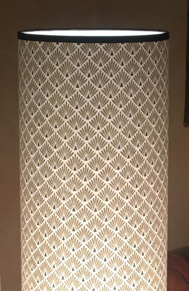 Tissu "plumes de paon" doré vue 3