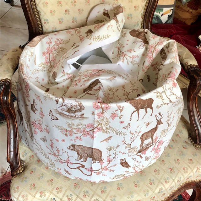 Tissu woodland rose et marron vue 2