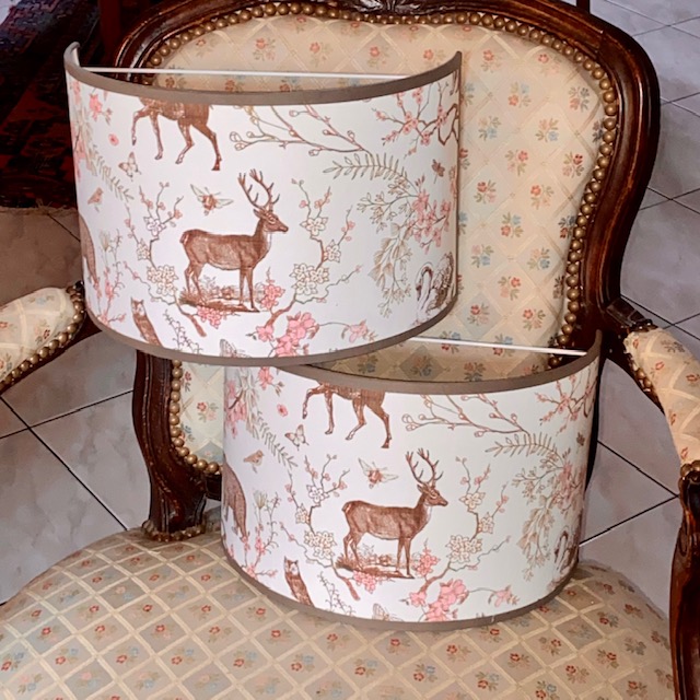 Tissu woodland rose et marron vue 4