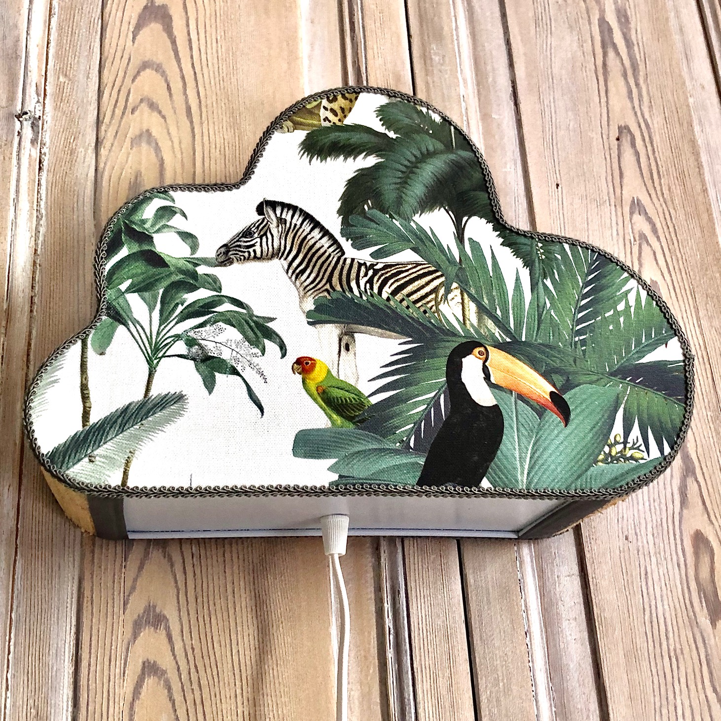 Applique nuage raphia/tissu vue 4