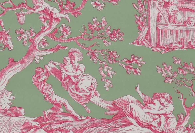 Tissu Toile de Jouy la Musardière (Manuel Canovas) vue 2