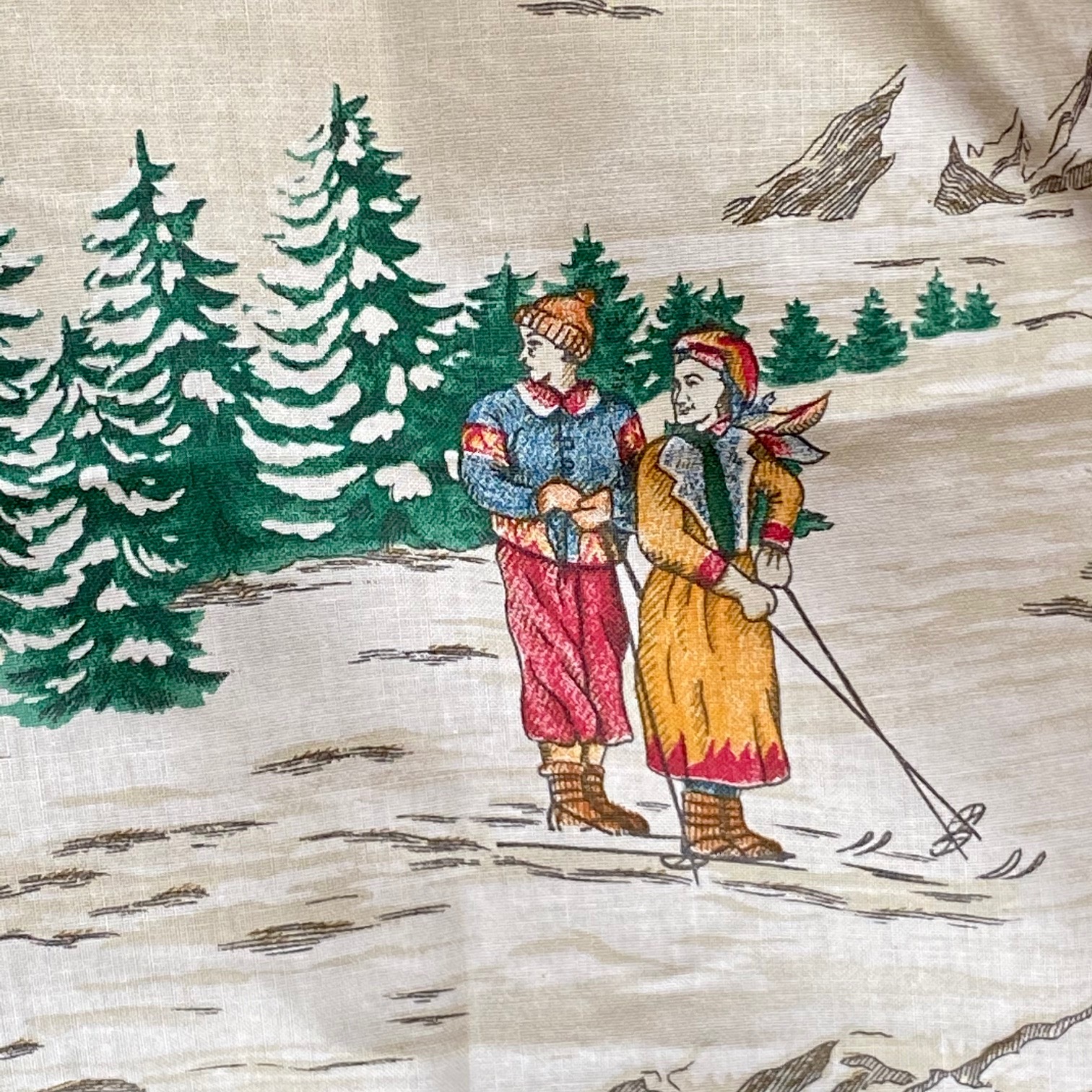 Tissu montagne ski vintage, vert foncé vue 4