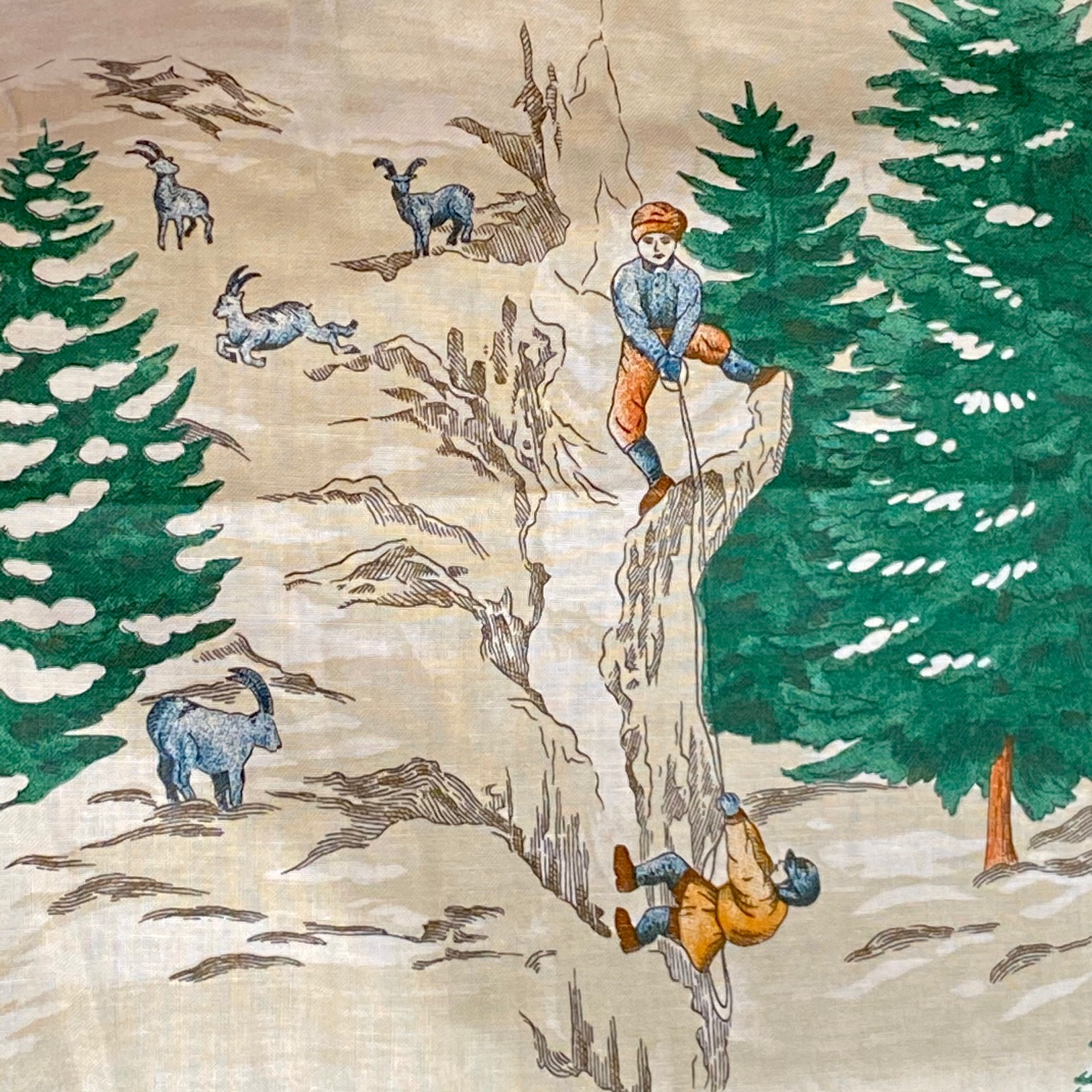 Tissu montagne ski vintage, vert foncé vue 5