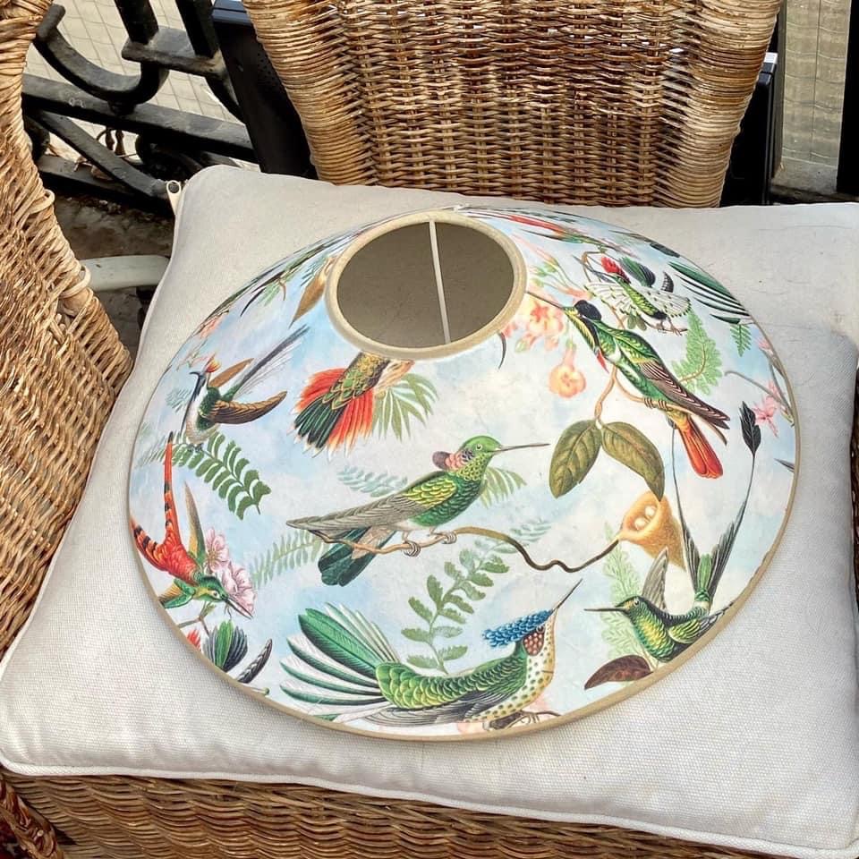 Tissu veloutine colibris Haeckel vue 2