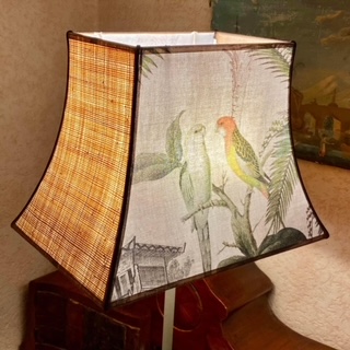 Tissu exotique perroquets et palmiers vue 2