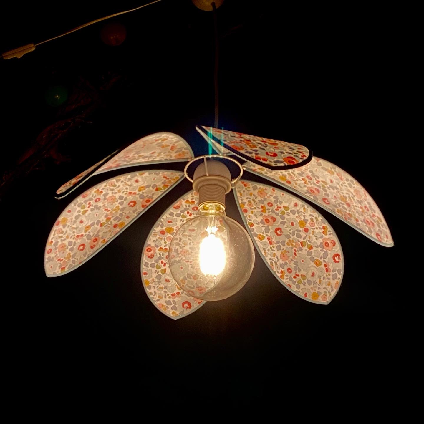 suspension fleur tissu au choix vue 3