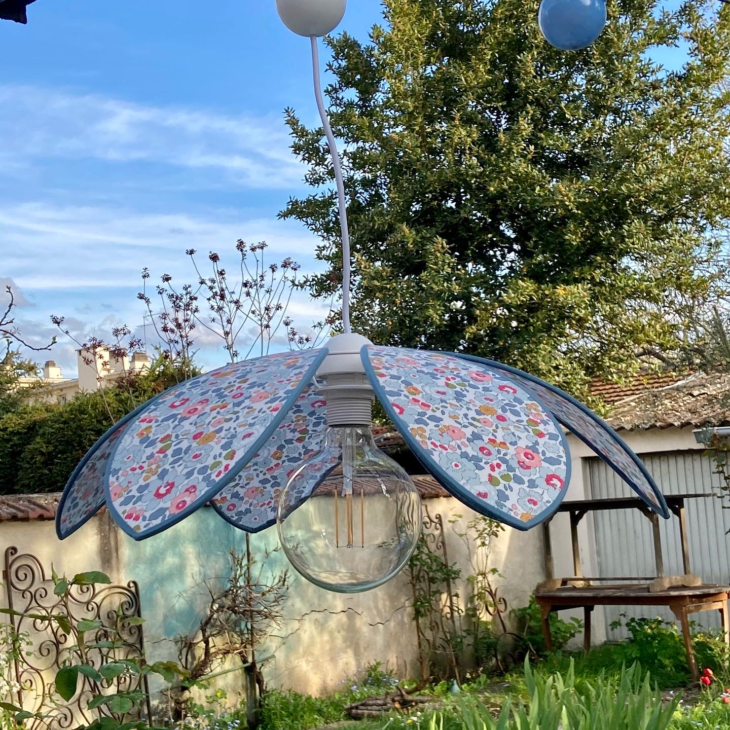 suspension fleur tissu au choix vue 4