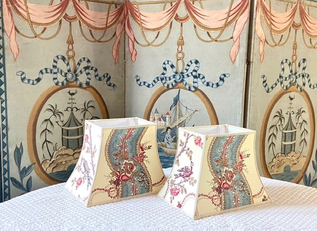 Tissu Rubans Mozart Braquenié, bleu ou rose vue 3