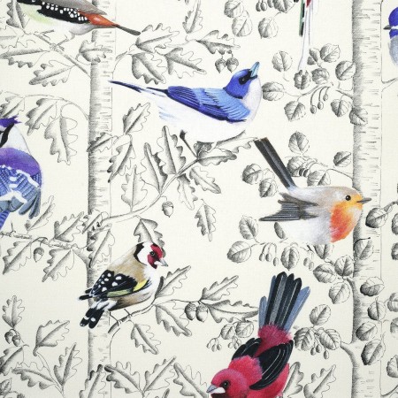 Tissu oiseaux et arbres vue 2