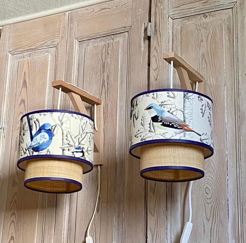 Tissu oiseaux et arbres vue 4