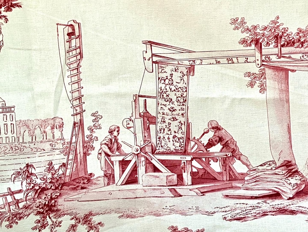 Toile de Jouy "les travaux de la manufacture" vue 2