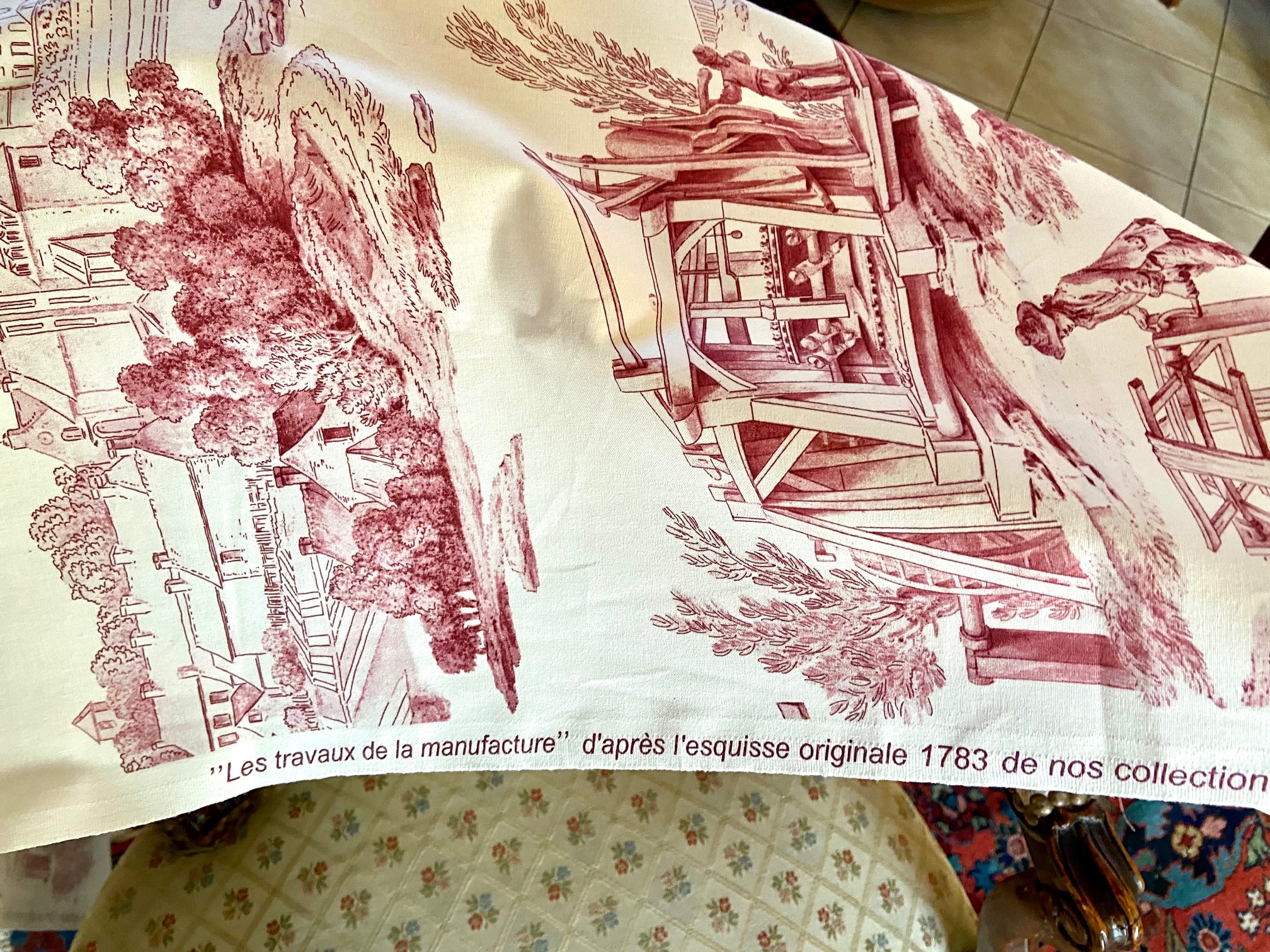 Toile de Jouy "les travaux de la manufacture" vue 5