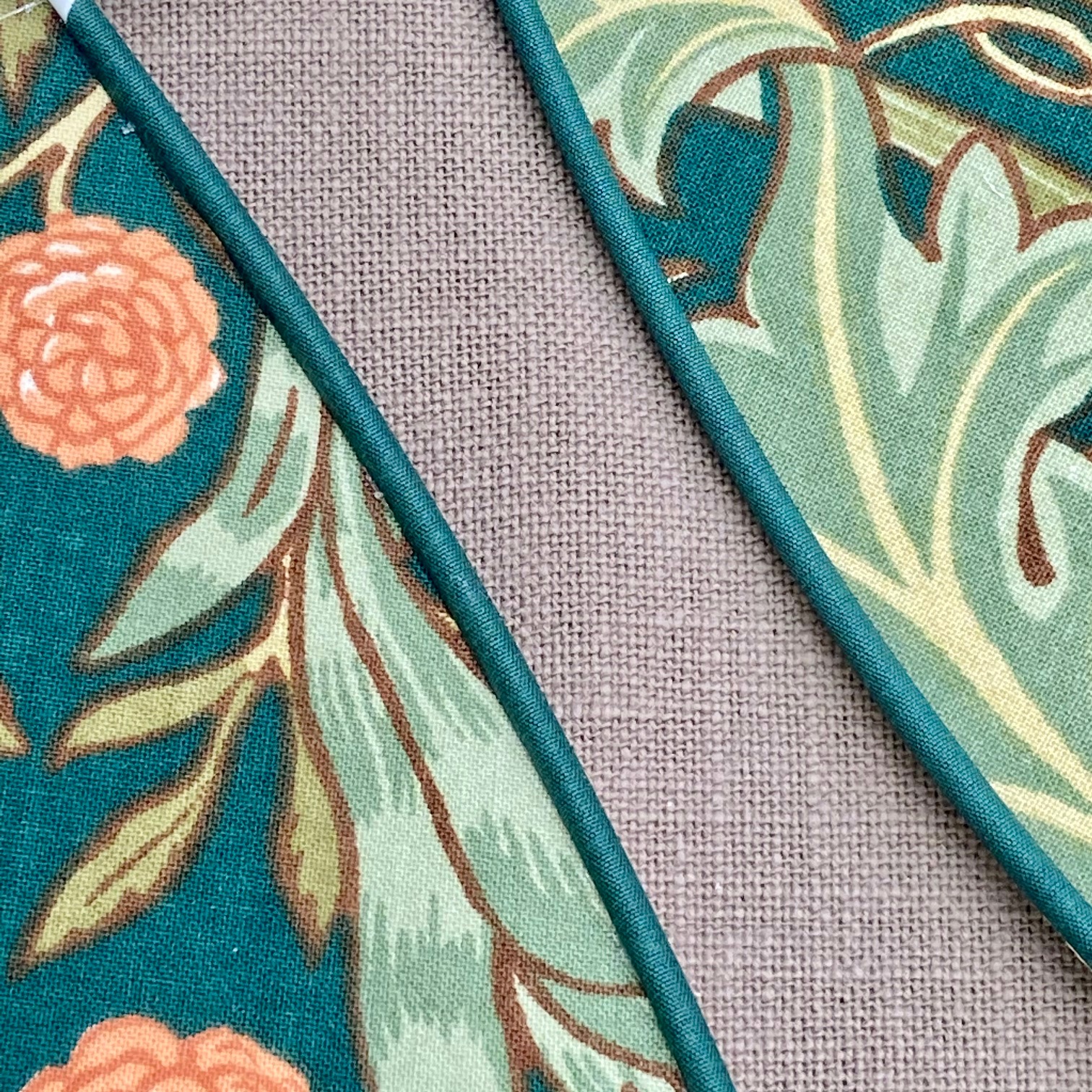 Suspension fleur double face tissu et rabane vue 4