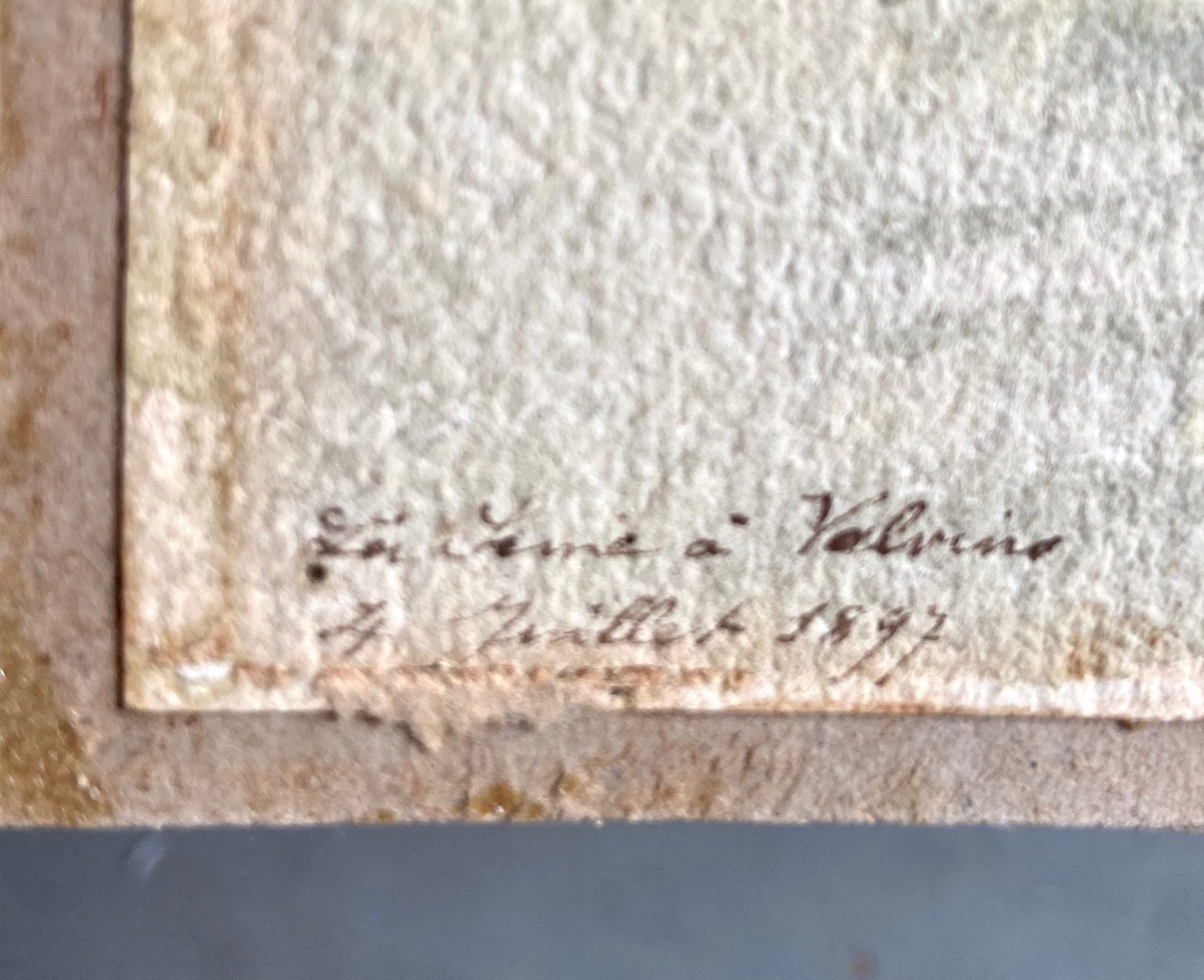 jolie aquarelle datée de 1897, la Seine à Valvins, signature en bas à droite vue 3
