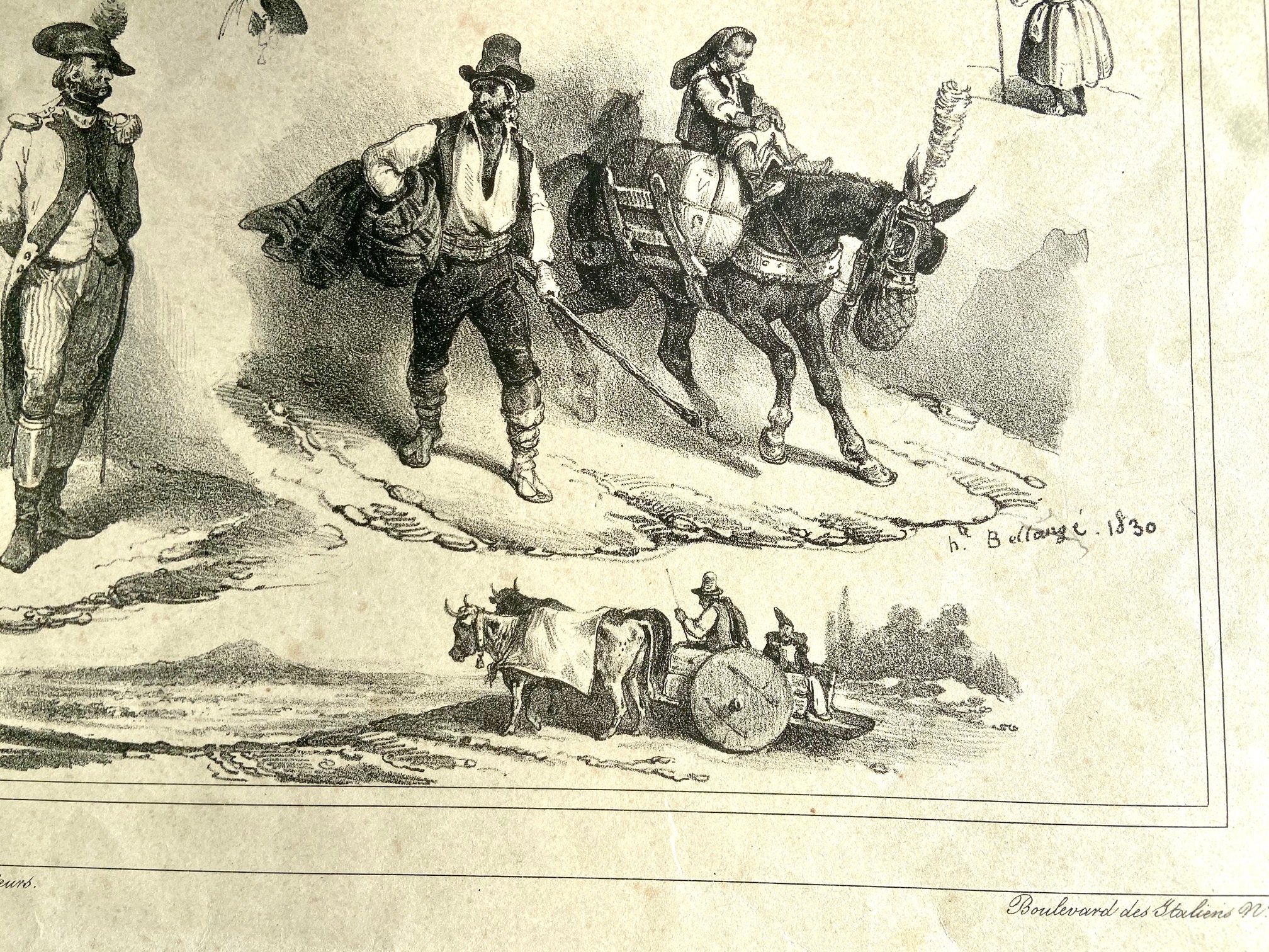 deux gravures de Bellangé, bords abimés vue 3