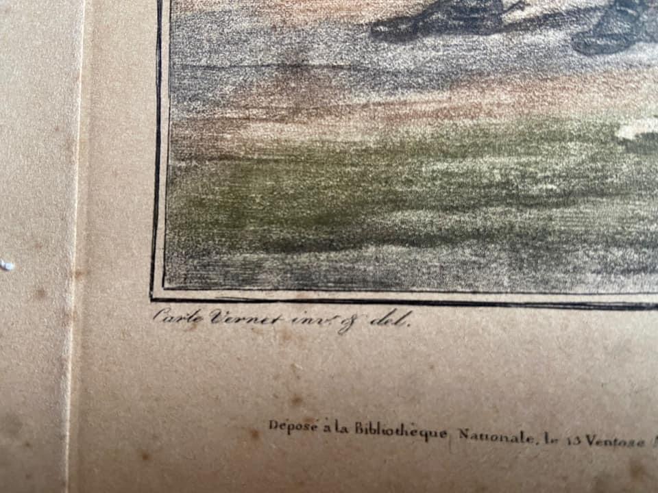 Gravure ancienne en aquatinte, Carle Vernet vue 3