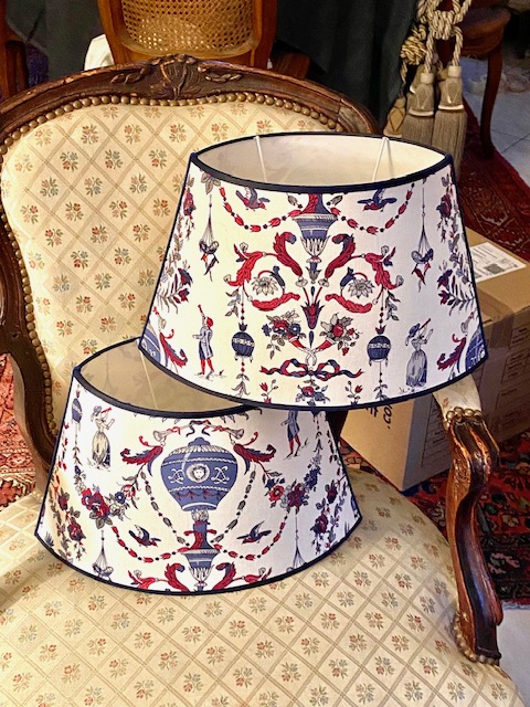 Toile de Jouy Montgolfière version bleue vue 3