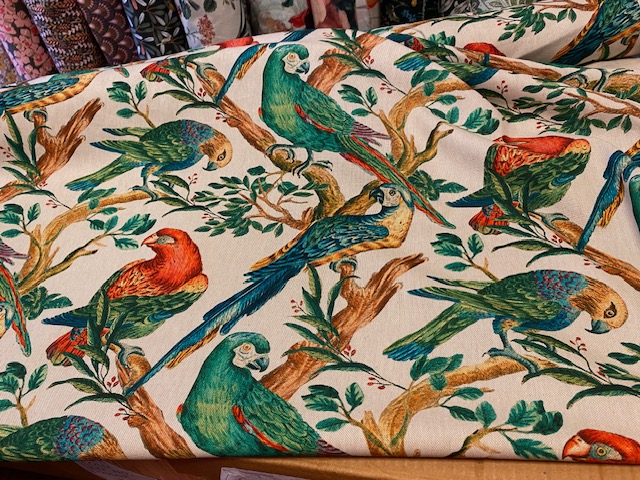 Tissu Perroquets colorés vue 2