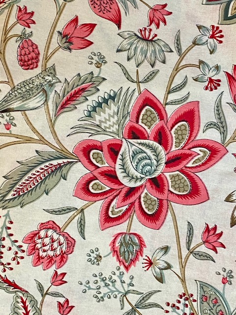 Tissu indienne rose et verte vue 3