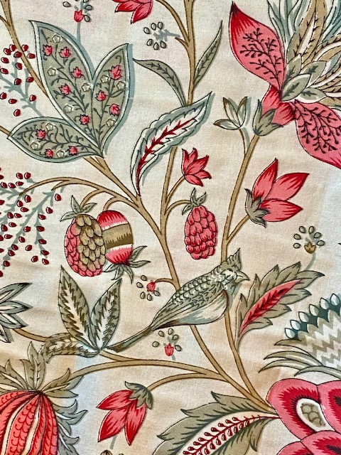 Tissu indienne rose et verte vue 4