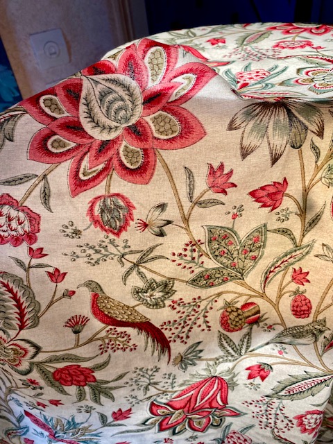 Tissu indienne rose et verte vue 5