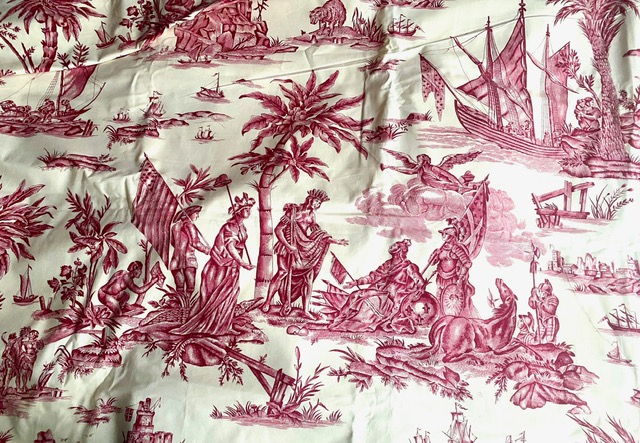 Toile de Jouy "l'Amérique rendant hommage à la France" vue 2