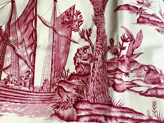 Toile de Jouy "l'Amérique rendant hommage à la France" vue 3