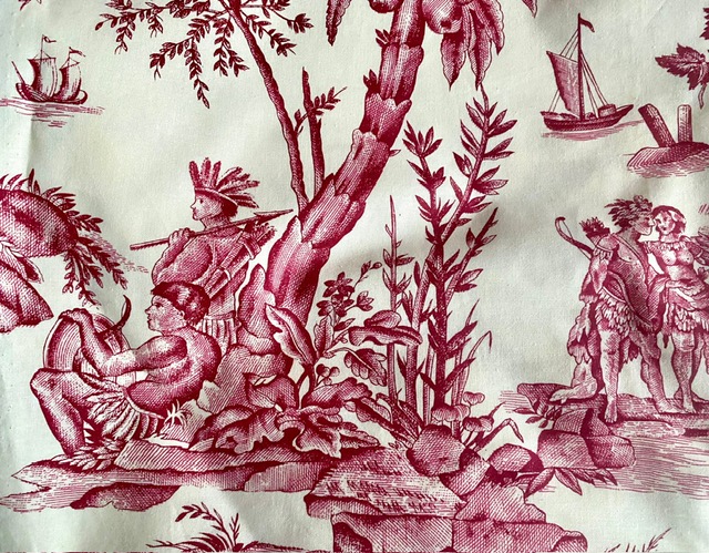 Toile de Jouy "l'Amérique rendant hommage à la France" vue 5