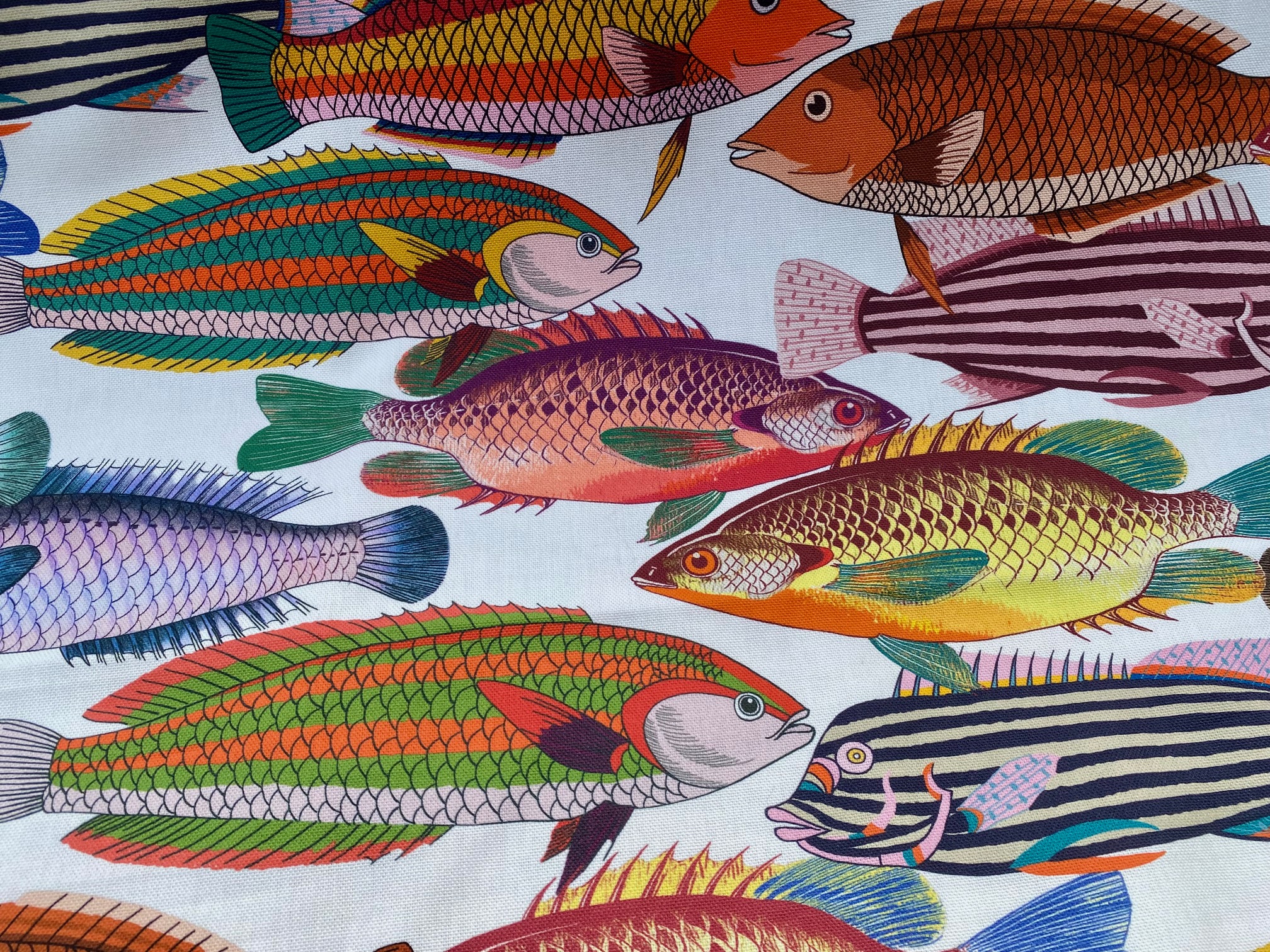 Tissu poissons multicolores -Tahiti vue 2